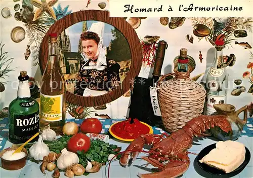 AK / Ansichtskarte Lebensmittel Homard a l Armoricaine Recette  Lebensmittel