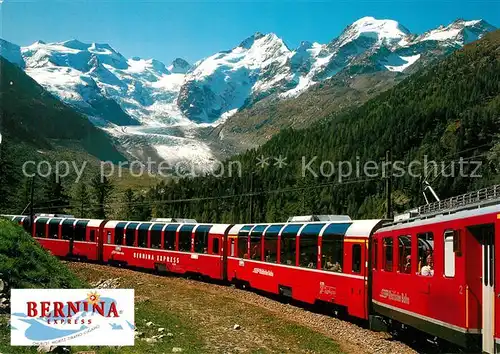 AK / Ansichtskarte Eisenbahn Bernina Express Morteratschgletscher Bellavista  Eisenbahn
