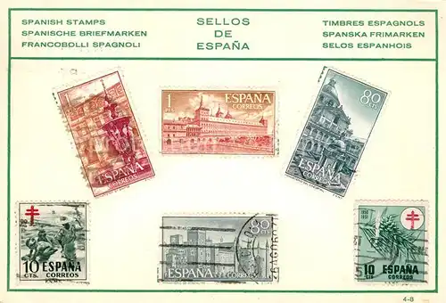 AK / Ansichtskarte Briefmarke_auf_Ak Espana Spanien  Briefmarke_auf_Ak