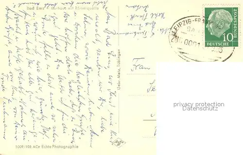 AK / Ansichtskarte Ems_Bad Kurhaus mit Roemerquelle Ems_Bad