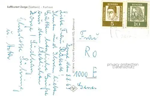 AK / Ansichtskarte Zorge Kurhaus Zorge