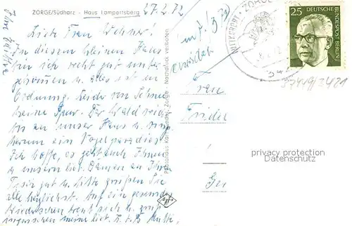 AK / Ansichtskarte Zorge Haus Lampertsberg Zorge