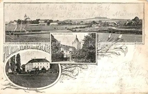 AK / Ansichtskarte Budisov_od_Trebice Panorama Kirche Schloss 