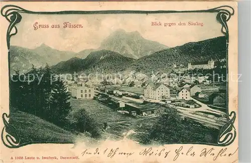 AK / Ansichtskarte Fuessen_Allgaeu Panorama Blick gegen den Saeuling Fuessen Allgaeu