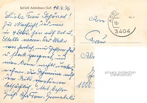AK / Ansichtskarte Adelebsen Schloss Adelebsen