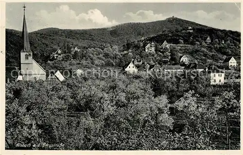 AK / Ansichtskarte Alsbach_Bergstrasse Ortsansicht mit Kirche Alsbach_Bergstrasse