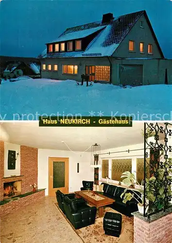 AK / Ansichtskarte Altastenberg Pension Haus Neukirch Abendstimmung Winter Altastenberg