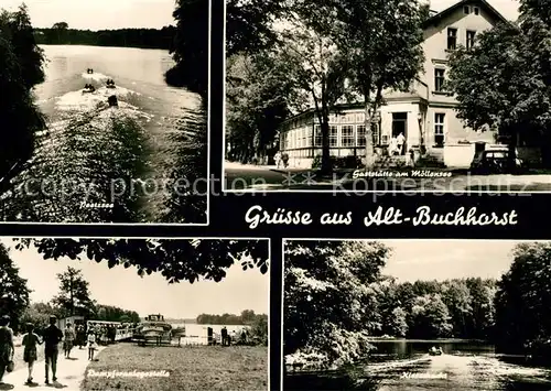 AK / Ansichtskarte Alt Buchhorst Peetzsee Gaststaette am Moellensee Dampferanlegestelle Alt Buchhorst
