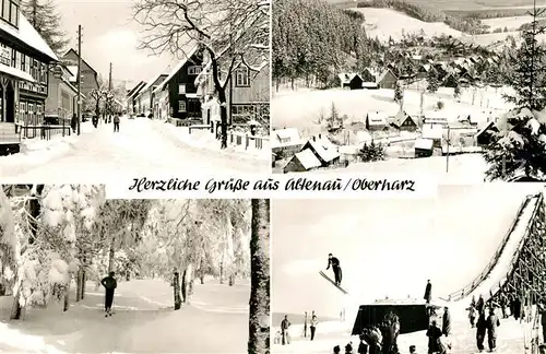 AK / Ansichtskarte Altenau_Harz Winterlandschaften Sprungschanze Altenau Harz