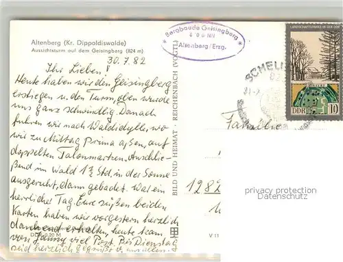 AK / Ansichtskarte Altenberg_Dippoldiswalde Aussichtsturm auf dem Geisingberg Altenberg Dippoldiswalde