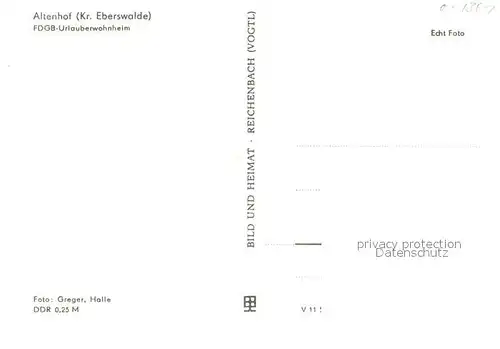 AK / Ansichtskarte Altenhof_Eberswalde FDGB Urlauberwohnheim Altenhof Eberswalde