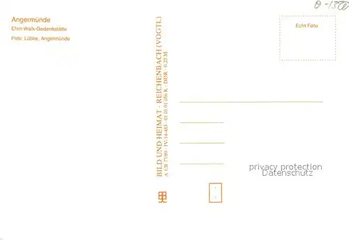 AK / Ansichtskarte Angermuende Ehm Welk Gedeckstaette Angermuende