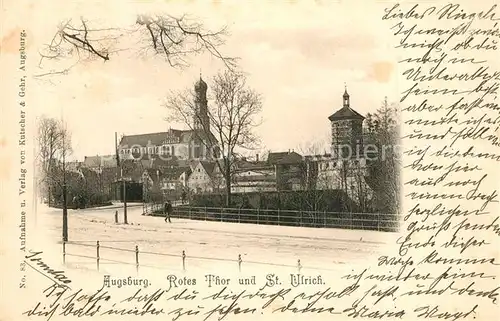 AK / Ansichtskarte Augsburg Rotes Tor Sankt Ulrich Augsburg