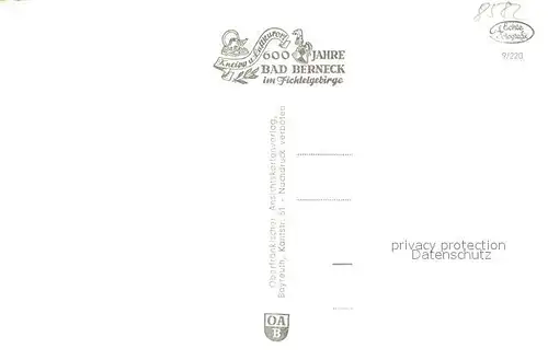 AK / Ansichtskarte Bad_Berneck Kolonnade Waldkurhaus Waldlust Ortsansicht Schlossturm mit Ruine Kurpromenade Bad_Berneck