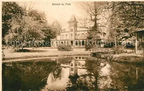 AK / Ansichtskarte Bad_Kreischa Schloss mit Park Teich Bad_Kreischa