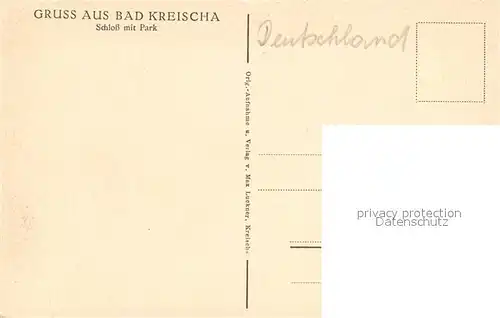 AK / Ansichtskarte Bad_Kreischa Schloss mit Park Teich Bad_Kreischa