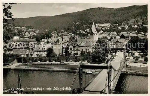 AK / Ansichtskarte Bad_Nassau Haengebruecke Stadtpanorama Bad_Nassau