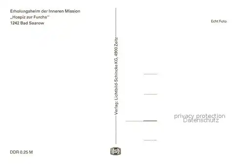 AK / Ansichtskarte Bad_Saarow Erholungsheim Innere Mission Hospiz zur Furche Bad_Saarow