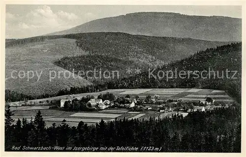AK / Ansichtskarte Bad_Schwarzbach Panorama Isergebirge mit Tafelfichte Bad_Schwarzbach
