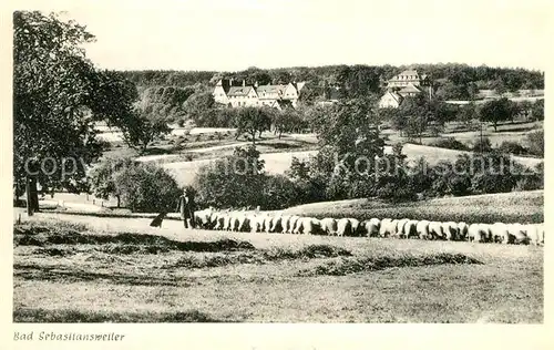 AK / Ansichtskarte Bad_Sebastiansweiler Landschaftspanorama Schaefer mit Schafherde Bad_Sebastiansweiler