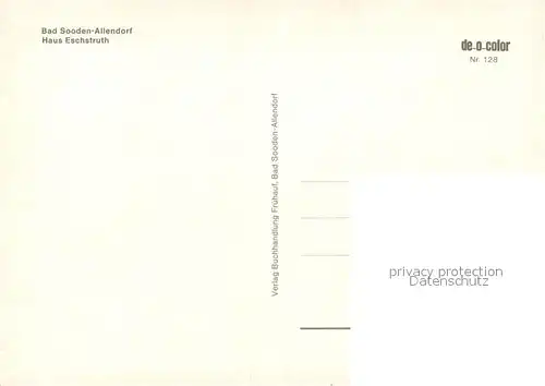 AK / Ansichtskarte Bad_Sooden Allendorf Haus Eschstruth Fachwerkhaus Bad_Sooden Allendorf