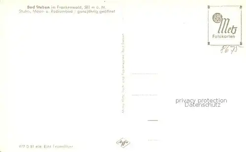 AK / Ansichtskarte Bad_Steben Speisesaal Gaestezimmer Aufenthaltsraum Bad_Steben