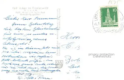 AK / Ansichtskarte Bad_Steben Stahl und Moorbad Fliegeraufnahme Bad_Steben