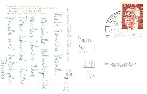AK / Ansichtskarte Bad_Steben Gasthof Friedrich Wilhelm Stollen Bad_Steben