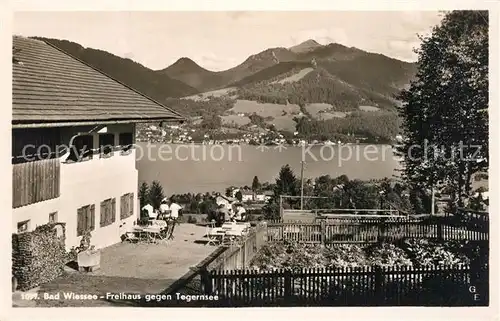 AK / Ansichtskarte Bad_Wiessee Freihaus gegen Tegernsee Bad_Wiessee