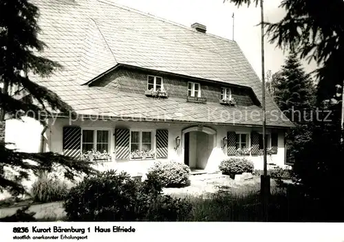 AK / Ansichtskarte Baerenburg_Sachsen Gaestehaus Pension Haus Elfriede Handabzug Baerenburg Sachsen