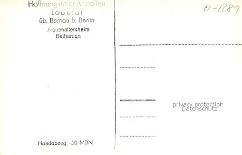 AK / Ansichtskarte Bernau_Berlin Frauenaltersheim Bethanien Bernau Berlin