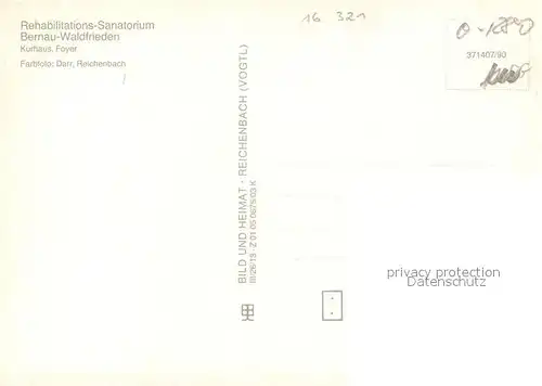 AK / Ansichtskarte Bernau_Berlin Waldfrieden REHA Sanatorium Kurhaus Foyer Bernau Berlin