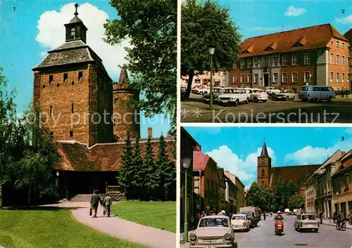 AK / Ansichtskarte Bernau_Berlin Steintor Hungerturm Rathaus Karl Marx Platz Ernst Thaelmann Strasse Bernau Berlin