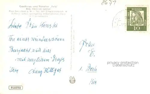 AK / Ansichtskarte Bernstein_Wald Gasthof Fels Bernstein_Wald