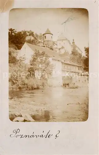 AK / Ansichtskarte Beroun Partie am Fluss Schloss Beroun