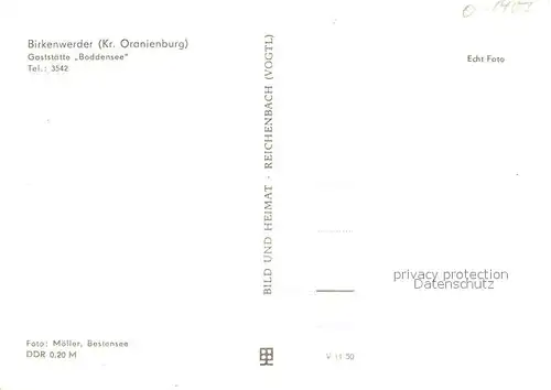 AK / Ansichtskarte Birkenwerder Gaststaette Boddensee Birkenwerder