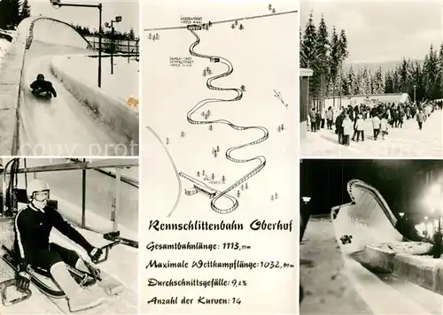 AK / Ansichtskarte Bobsport Rennschlittenbahn Oberhof  