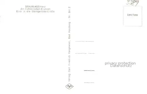 AK / Ansichtskarte Braunlage Elbingeroder Stra?e Brunnen Braunlage