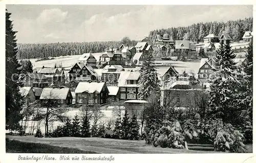 AK / Ansichtskarte Braunlage Bismarckstrasse Winterpanorama Braunlage