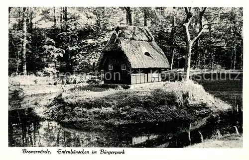 AK / Ansichtskarte Bremervoerde Entenhaeuser im Buergerpark Bremervoerde