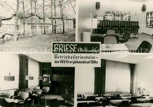 AK / Ansichtskarte Briese_Birkenwerder Ferienheim Briese Bar Klubraum Speiseraum Briese Birkenwerder