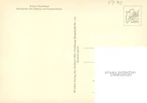 AK / Ansichtskarte Brilon Marktplatz Rathaus Propsteikirche Brunnen  Brilon