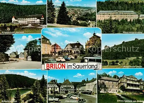 AK / Ansichtskarte Brilon Haus Hoheneimberg Kriegsblinden Kurheim Marktplatz   Brilon