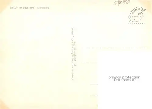 AK / Ansichtskarte Brilon Marktplatz Brunnen Rathaus Brilon