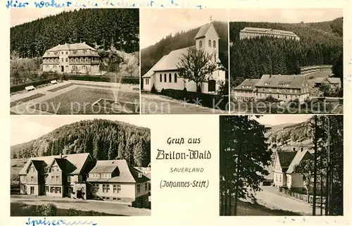 AK / Ansichtskarte Brilon Wald Johannes Stift Kirche  Brilon Wald
