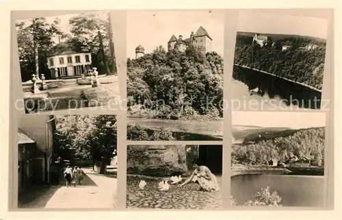 AK / Ansichtskarte Burgk_Saale Orla Kreis Schloss Park Landschaftspanorama mit der Saale Burgk_Saale Orla Kreis