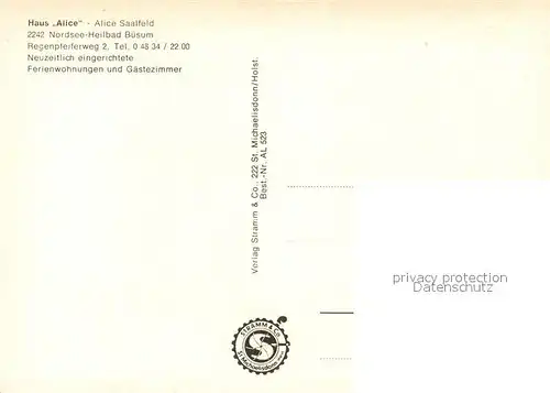 AK / Ansichtskarte Buesum_Nordseebad Haus Alice Buesum_Nordseebad