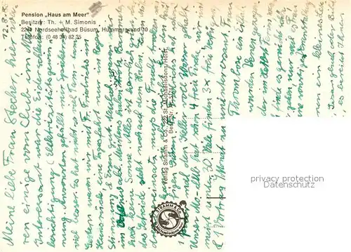 AK / Ansichtskarte Buesum_Nordseebad Haus am Meer Strandkoerbe Buesum_Nordseebad