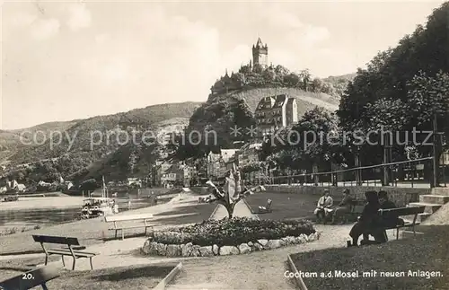 AK / Ansichtskarte Cochem_Mosel mit neuen Anlagen Blick zur Reichsburg Cochem Mosel
