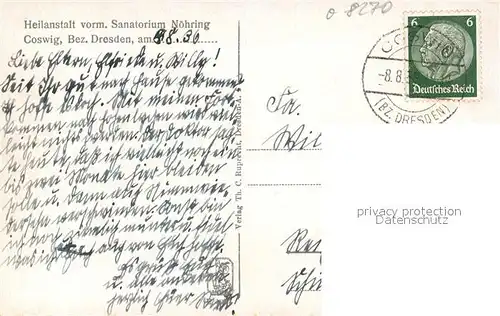 AK / Ansichtskarte Coswig_Sachsen Heilanstalt vormals Sanatorium Noehring Coswig Sachsen
